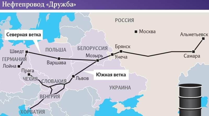 Часть нефтепровода "Дружба" отключена из-за утечки на территории Польши