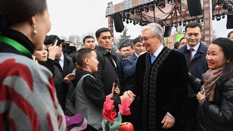 Токаев на праздновании Наурыза в Алматы