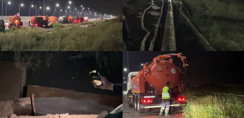 Талдыколь в Астане начали заполнять канализационной водой. Ночной репортаж BES.media 