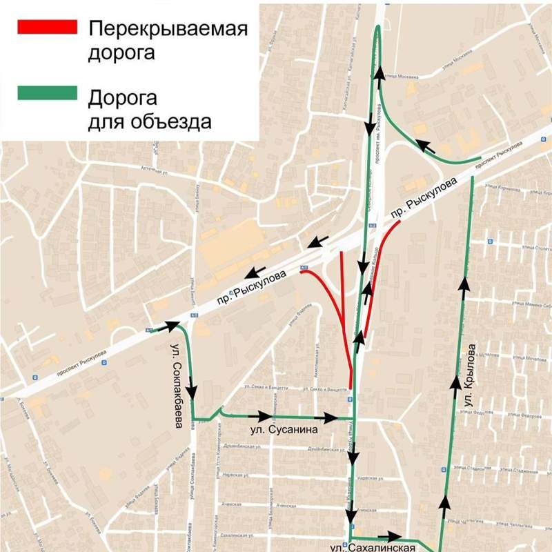 Какие дороги закрыты из-за ремонта в Алматы 24 июля