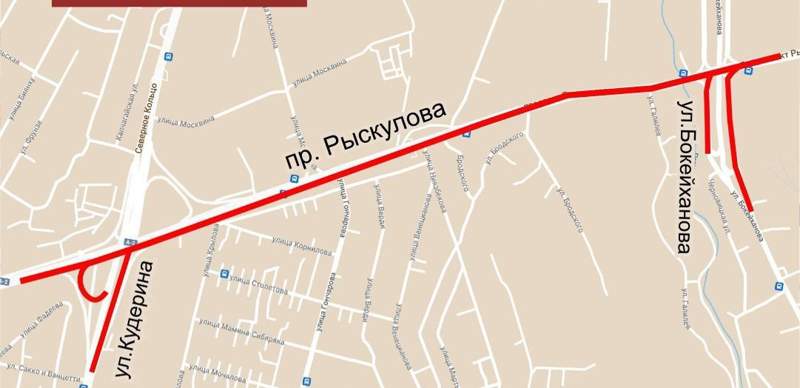 В Алматы на Рыскулова введут реверсивное движение
