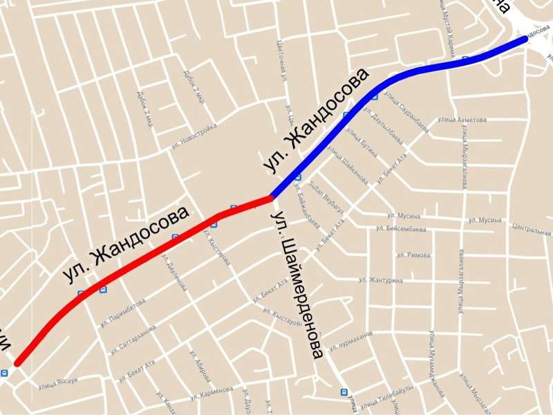 В Алматы перекроют участок улицы Жандосова