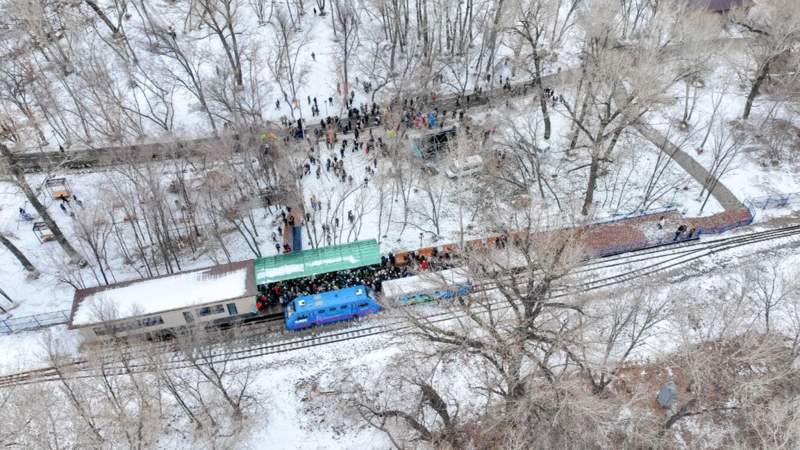 В Абайской области открыли детскую железную дорогу