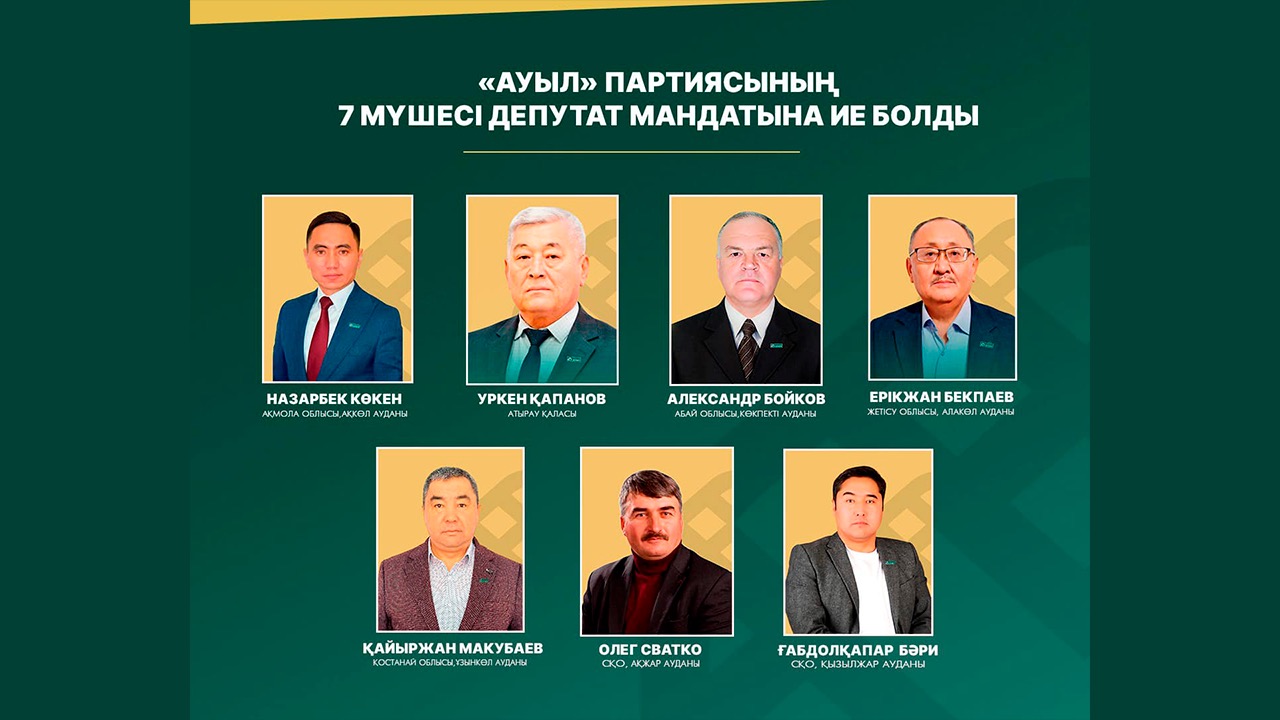 Довыборы в маслихаты: семь членов партии "Ауыл" получат депутатские мандаты