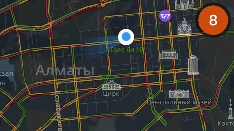 Пробки в Алматы после снегопада: Яндекс.Такси снова поднял цены 