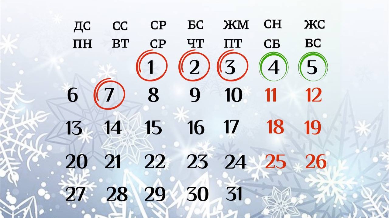 Как будут работать ЦОНы в праздничные дни января