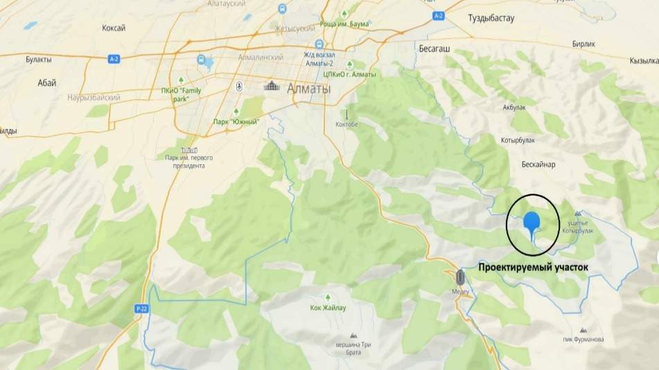 Месторасположение визит-центра в Бутаковском ущелье