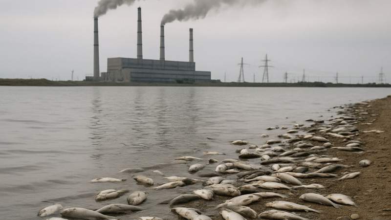 В водохранилище у Экибастузской ГРЭС-2 массово гибнет рыба