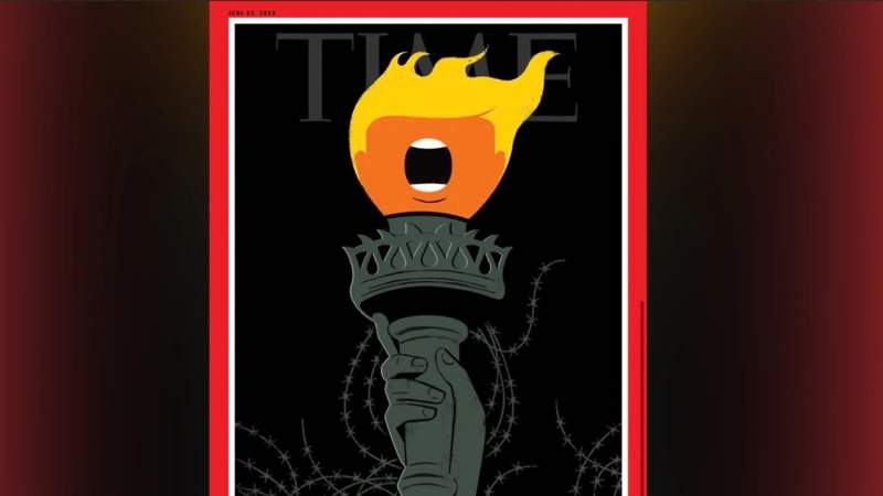 Time поместил кричащего Трампа на факел Статуи Свободы