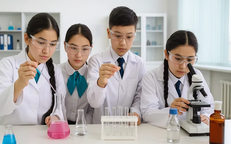 Дети в лаборатории STEM-образование