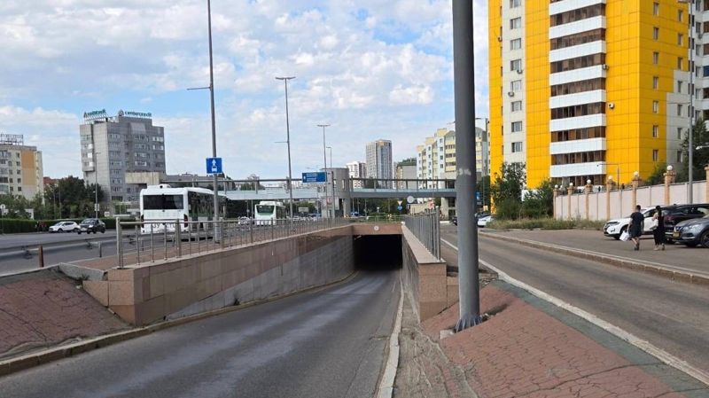 В Астане до сентября перекроют участок улицы Бараева из-за ремонта подземного туннеля