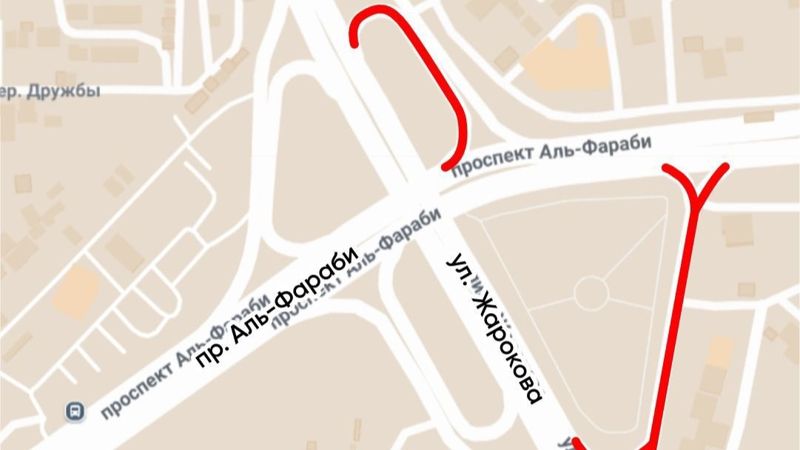 В Алматы перекроют съезды на развязке Жарокова – Аль-Фараби