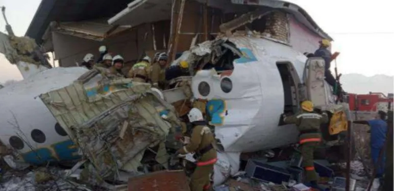 Обломки самолёта Bek Air 