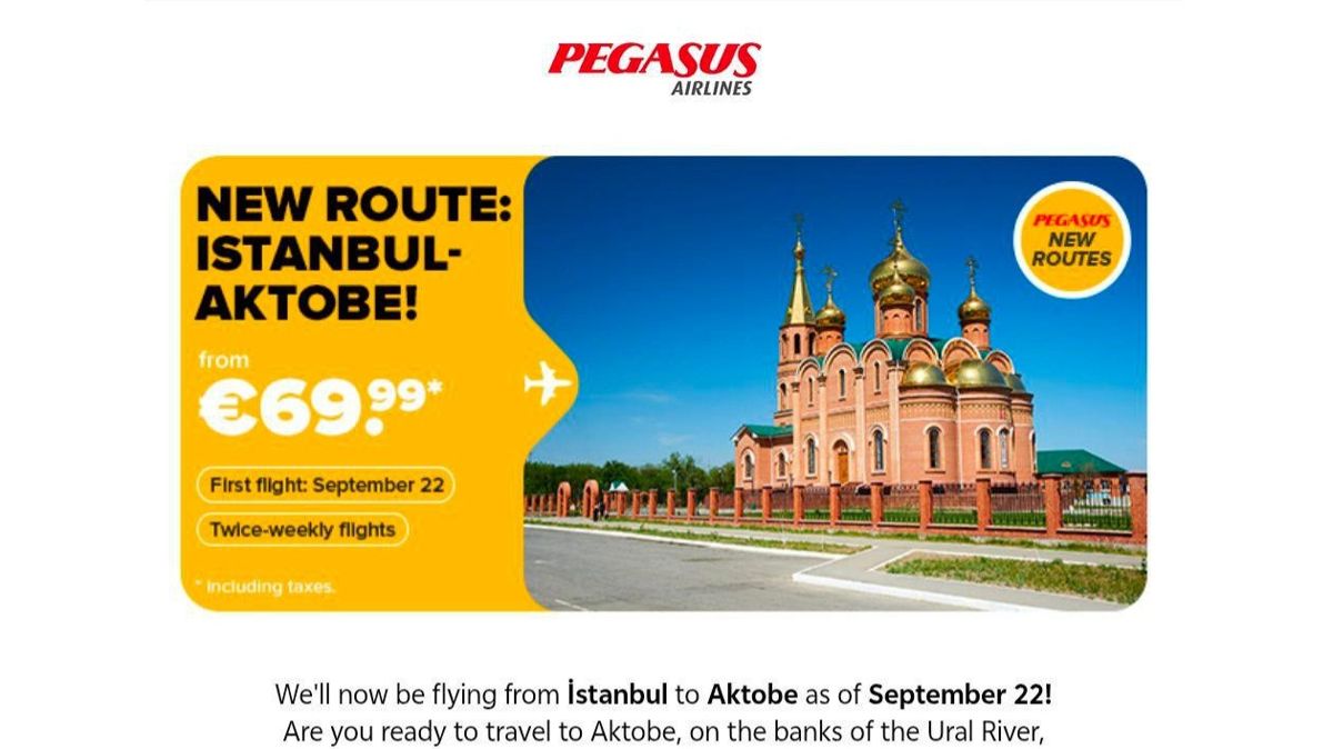 Стоимость билетов в Стамбул из Актобе начинается от 69,9 евро