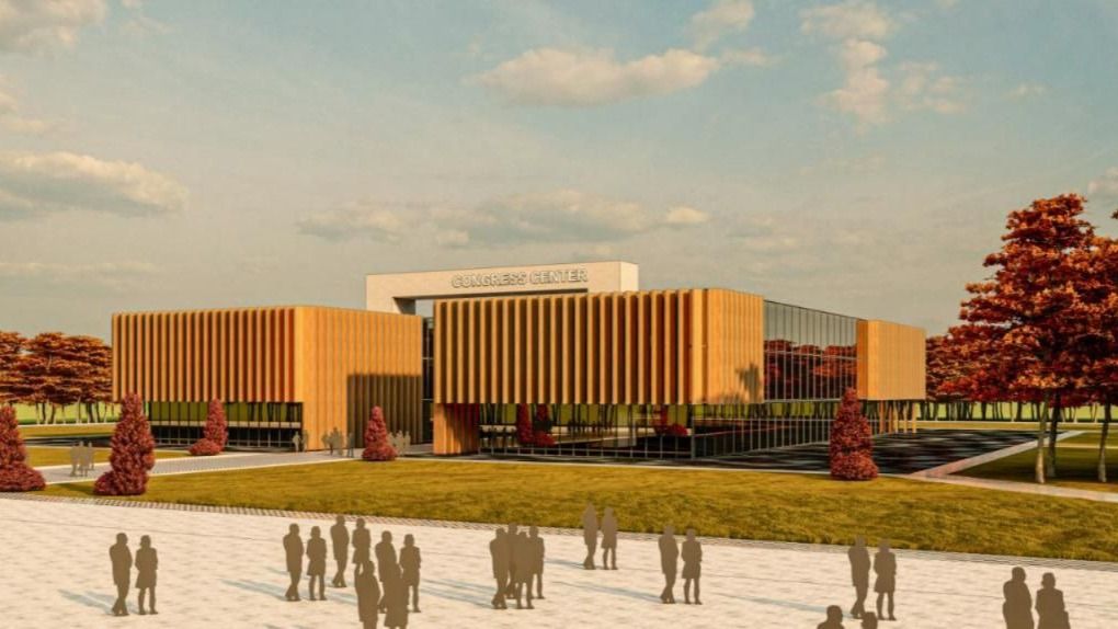 Эскиз здания конгресс-центра