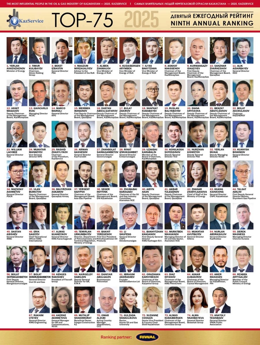 Топ-75 влиятельных людей в нефтегазовой отрасли