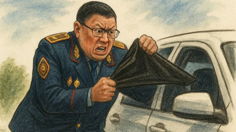 Ержан Саденов срывает тонировку с машин