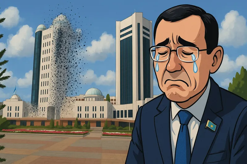 Депутат на фоне зданий сената и мажилиса