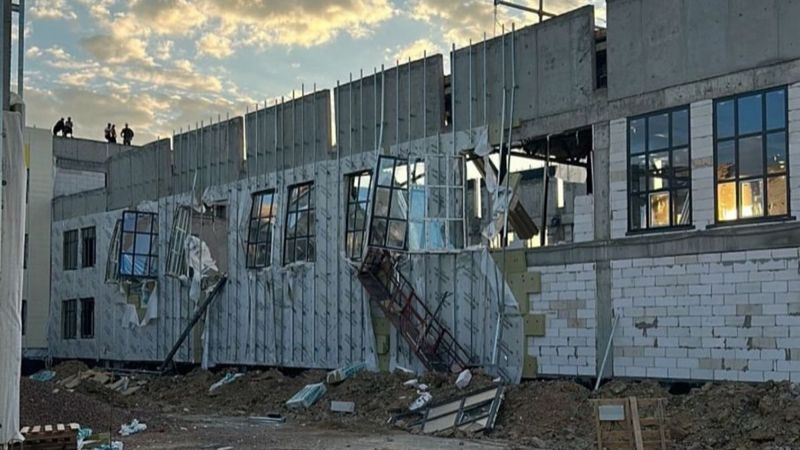 Рухнула крыша строящейся комфортной школы в Кульсары – виновных нет?