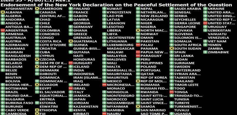 Генассамблея ООН поддержала создание палестинского государства