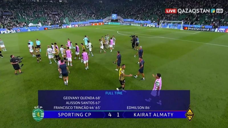 "Спортинг" разгромил "Кайрат" со счётом 4:1 в первом туре Лиги чемпионов
