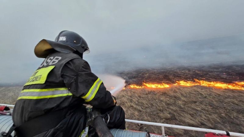 В Алматинской области наградили сотрудников МЧС, неделю тушивших пожар на свалке