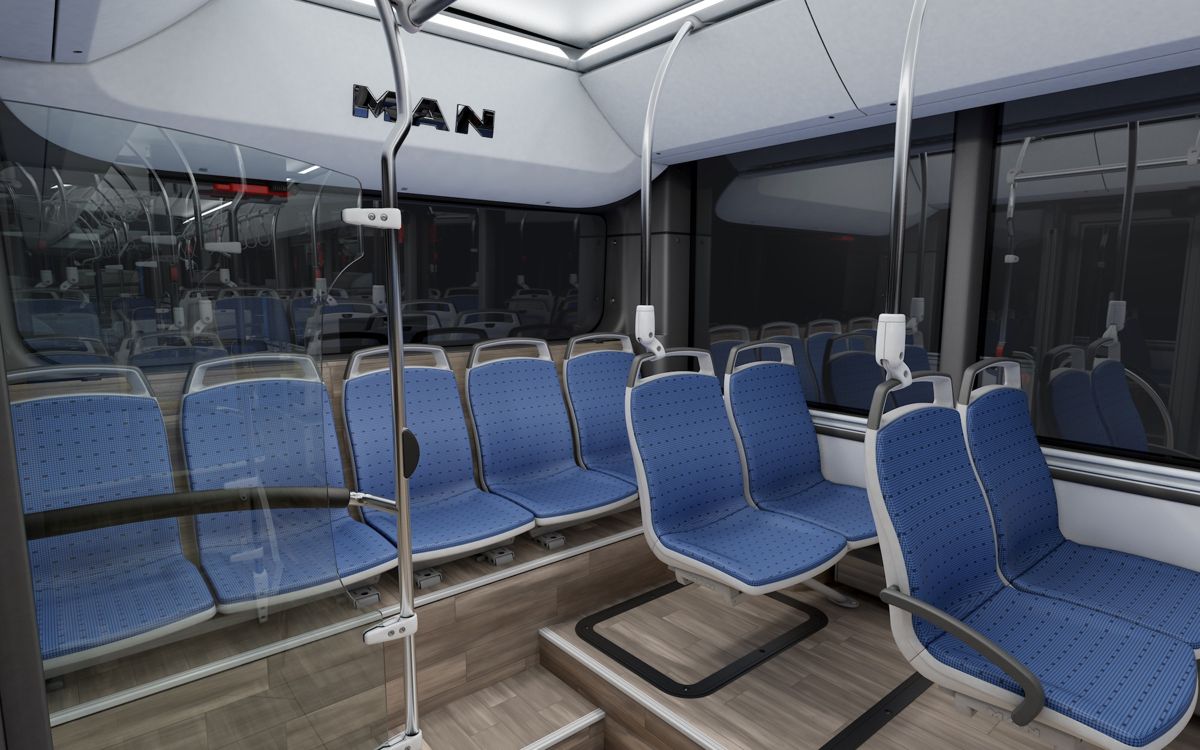 Интерьер электроавтобуса MAN 
