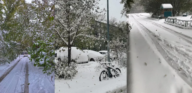 Снег в Павлодаре