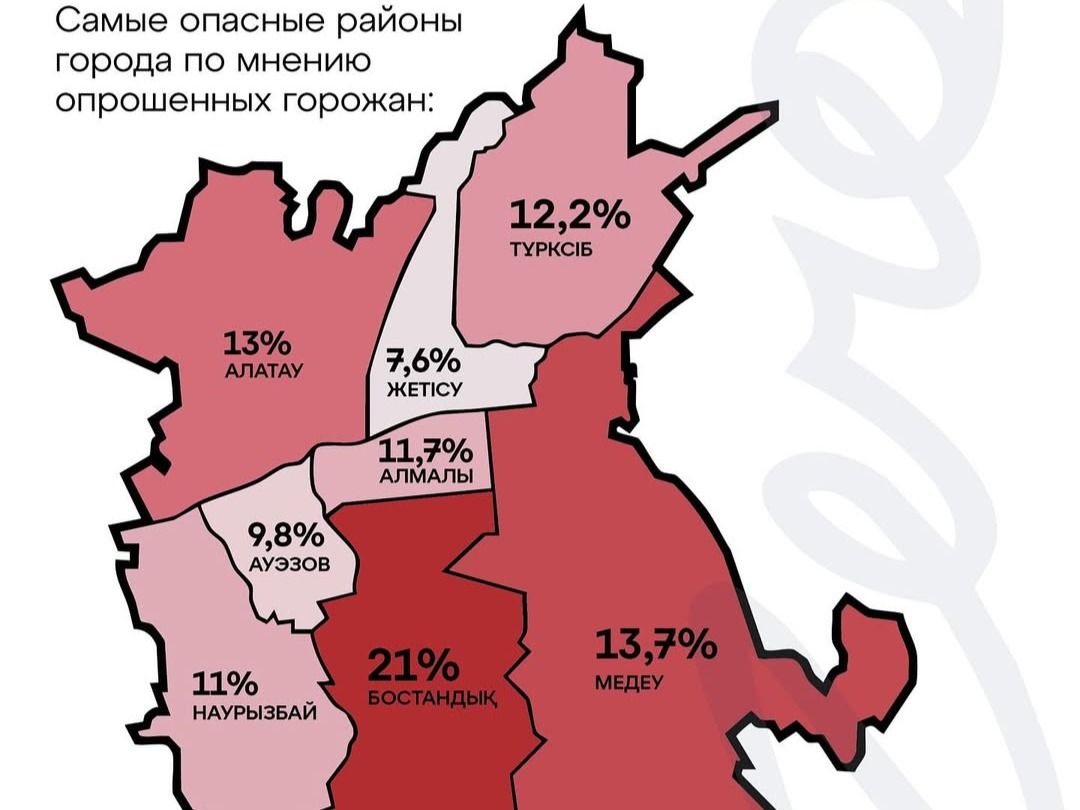 Карта опасных районов Алматы