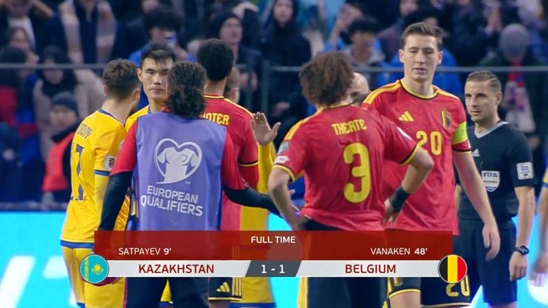 Казахстан сыграл вничью с Бельгией