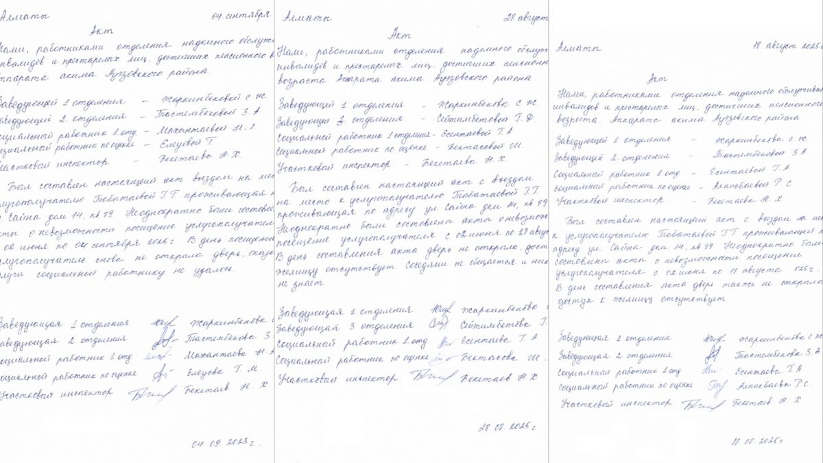 Акты работников отделения надомного обслуживания