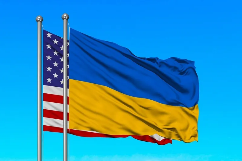 Флаги США и Украины