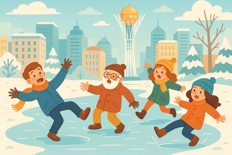 Переломы, ушибы и вывихи: как ледяные тротуары Астаны калечат горожан