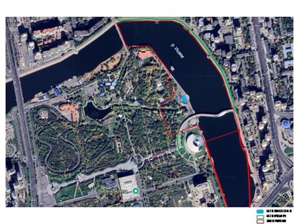 Схема локации праздничного салюта возле моста 