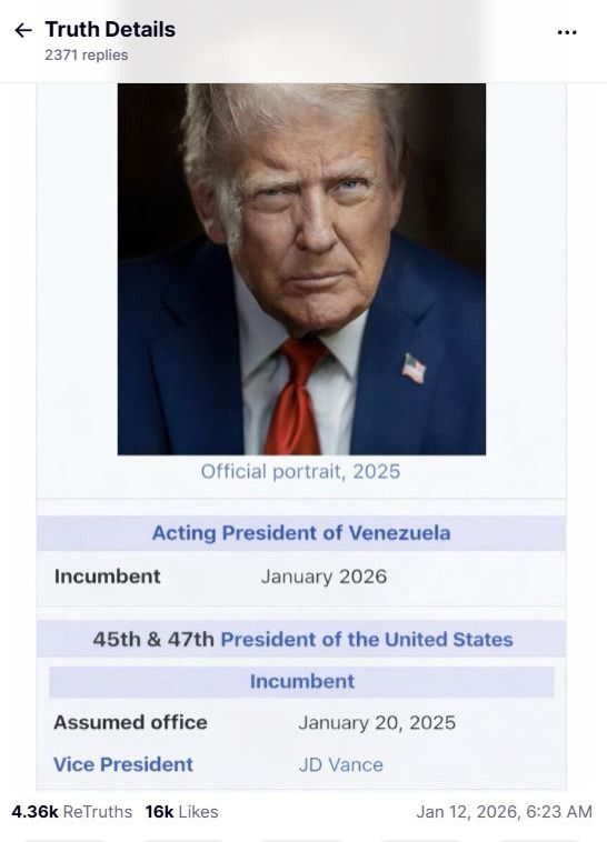 Пост Дональда Трампа