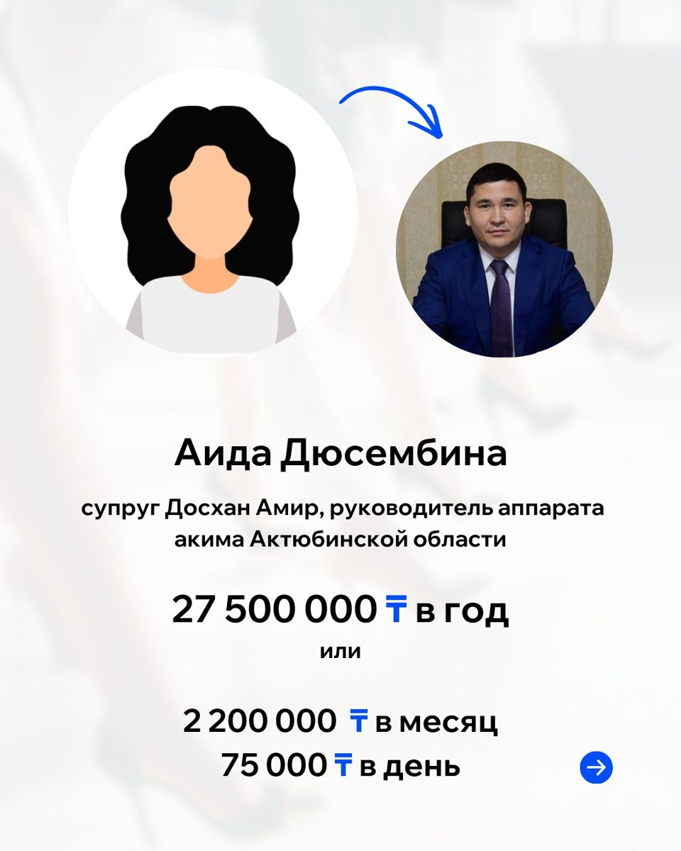 Доходы Аиды Дюсембиной