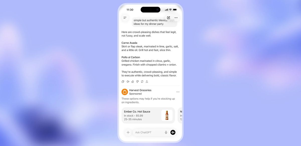 Реклама в ChatGPT