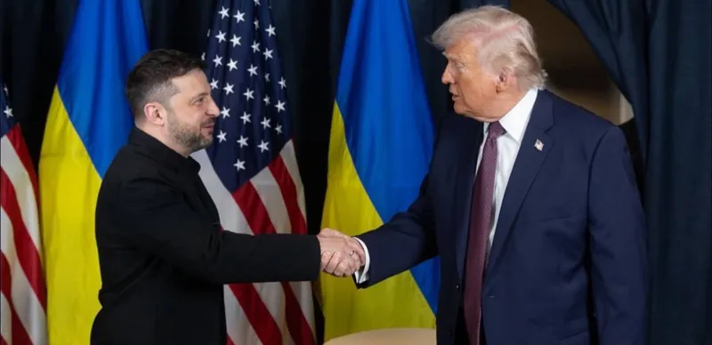 Владимир Зеленский и Дональд Трамп в Давосе