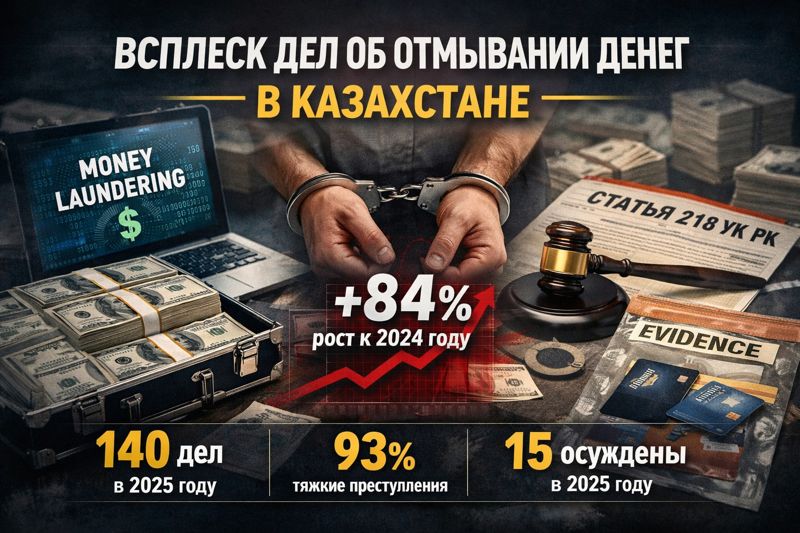 В Казахстане резко выросло число дел об отмывании денег