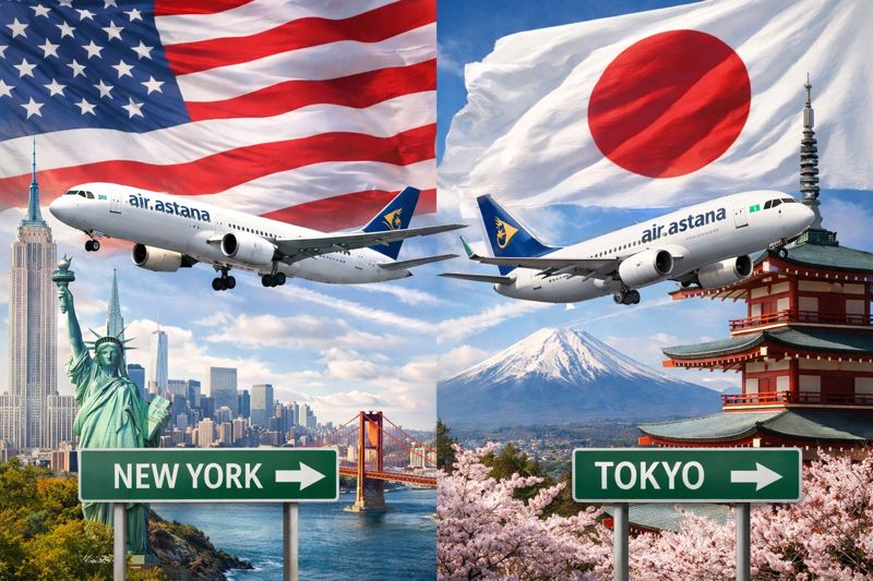 Запуск рейса Алматы – Токио и полётов в США зависит от поставок самолётов и допуска CAT1