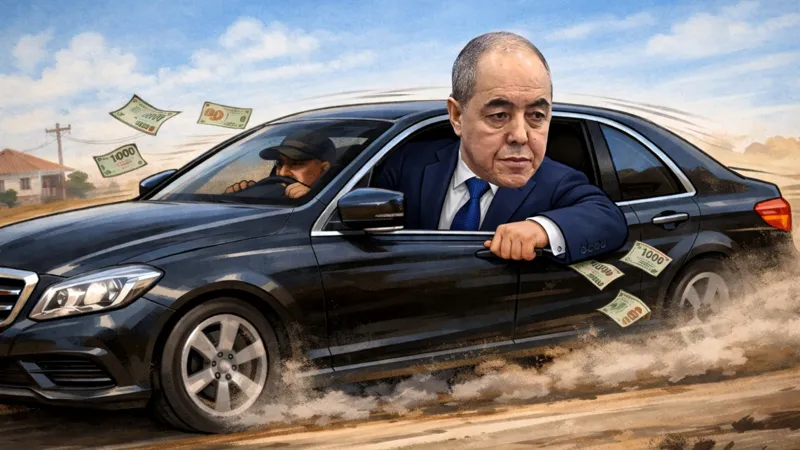 Аким Западно-Казахстанской области Нариман Турегалиев на машине