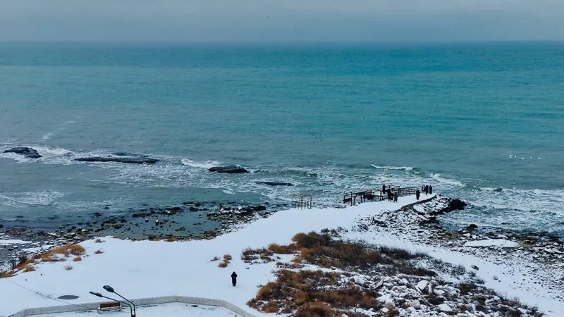 Каспийское море зимой