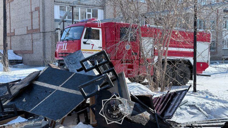 Двор, где произошёл взрыв газа 
