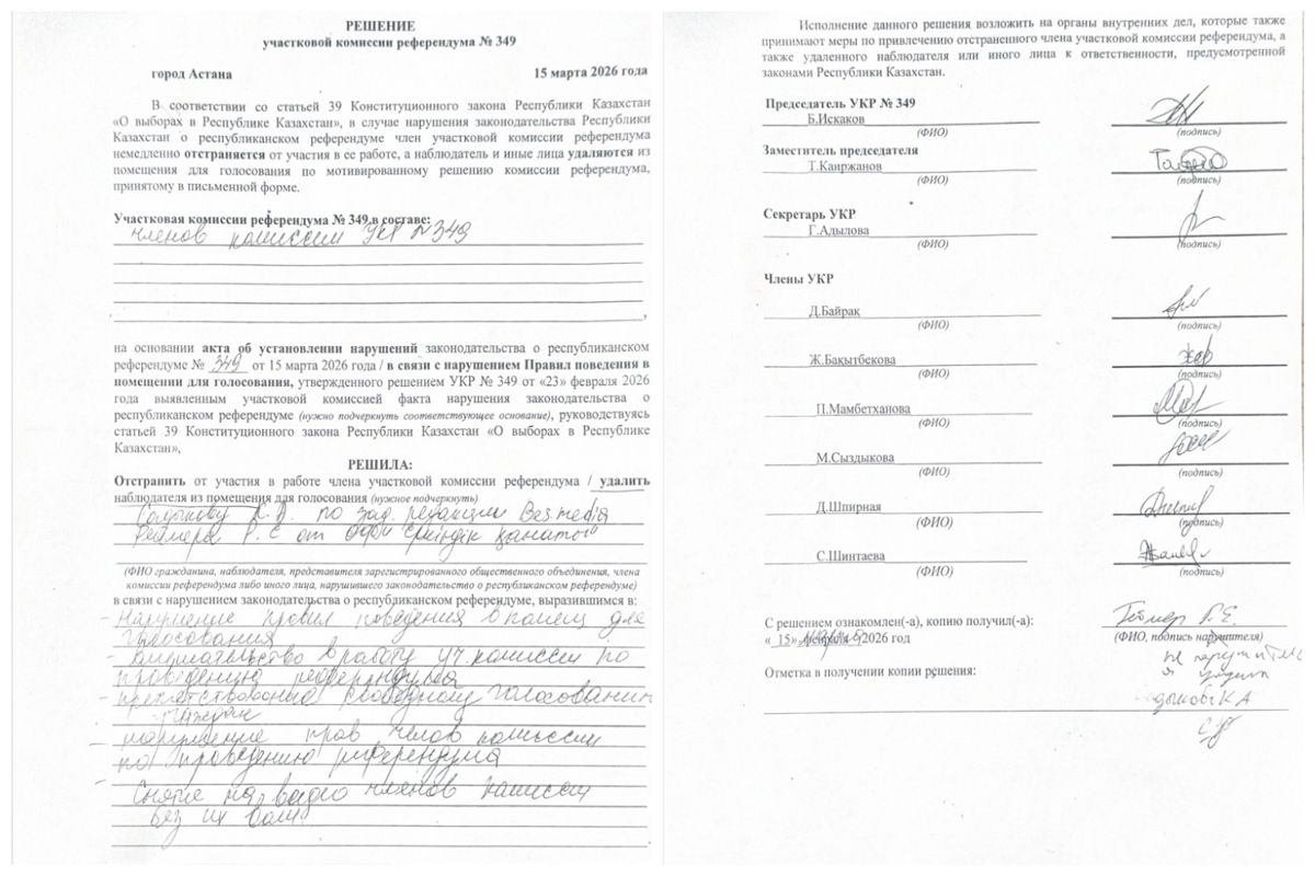 Решение участковой комиссии референдума