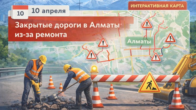 Закрытые дороги в Алматы: сводка на 10 апреля. Интерактивная карта