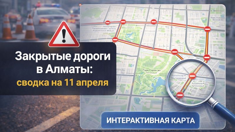 Закрытые дороги в Алматы: сводка на 11 апреля. Интерактивная карта