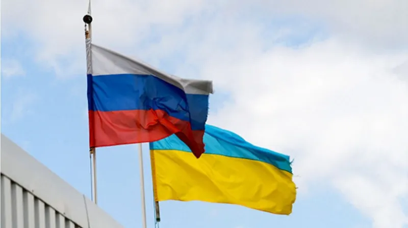 Флаг России и Украины