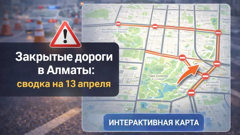 Закрытые дороги в Алматы