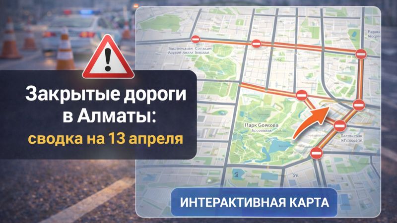 Закрытые дороги в Алматы: сводка на 13 апреля. Интерактивная карта