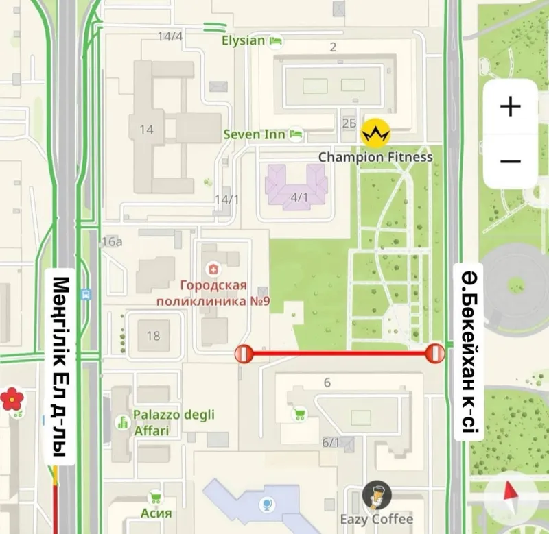 Схема перекрытия движения в Астане 